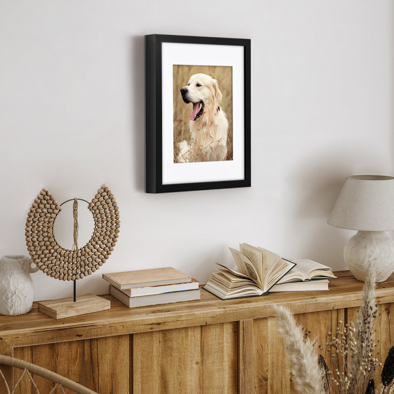 Black 11x14 Gallery-Style Picture Frame with Mat
