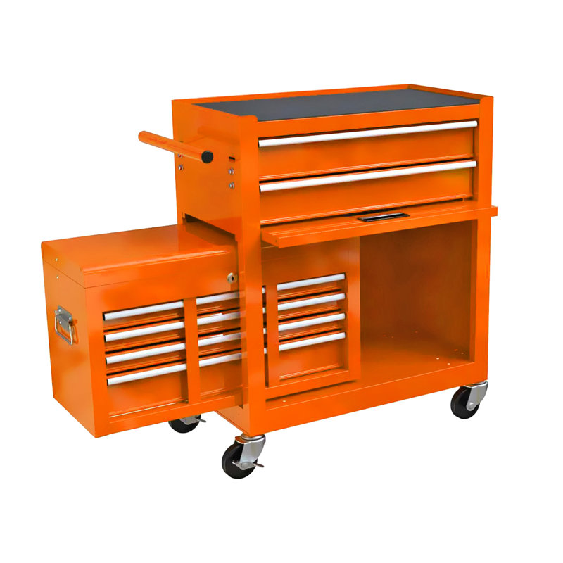 Armoire à outils avec 8 tiroirs et fixation pour étui mobile - Conception pratique orange 8, Orange