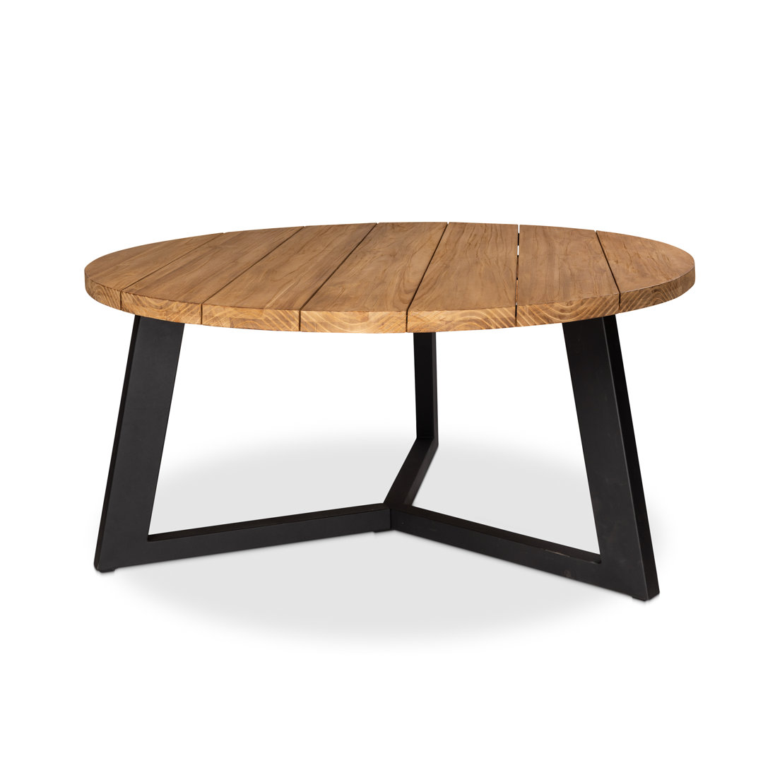 Lovena Round Metal Outdoor Dining Table , 63'' in. W 63'' in. D George Oliver