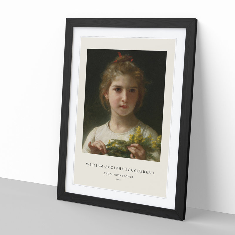 Mimosa Flower Girl by William-Adolphe Bouguereau - Picture Frame Painting, 65cm H x 48cm W x 2cm D