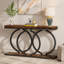 Console de 140 cm (55 po), table d'entrée étroite avec cadre en métal géométrique-945492293
