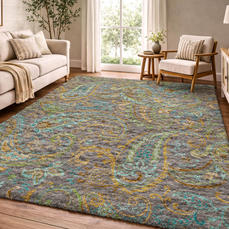 Tapis cachemire de qualité supérieure lavable à la machine ADS533, Taupe, 3 pi x 5 pi