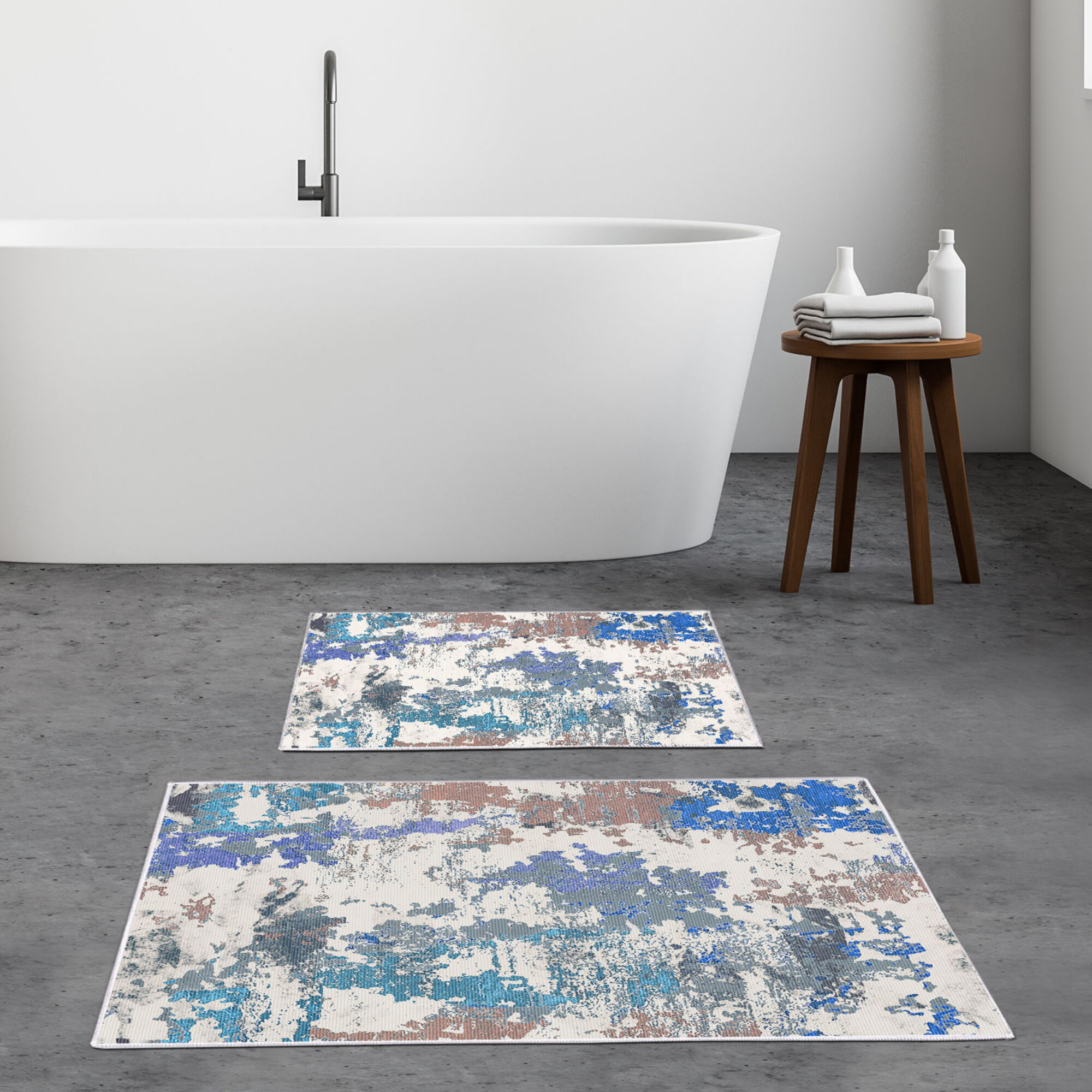 Bless international Bath Rug with Non-Slip Backing