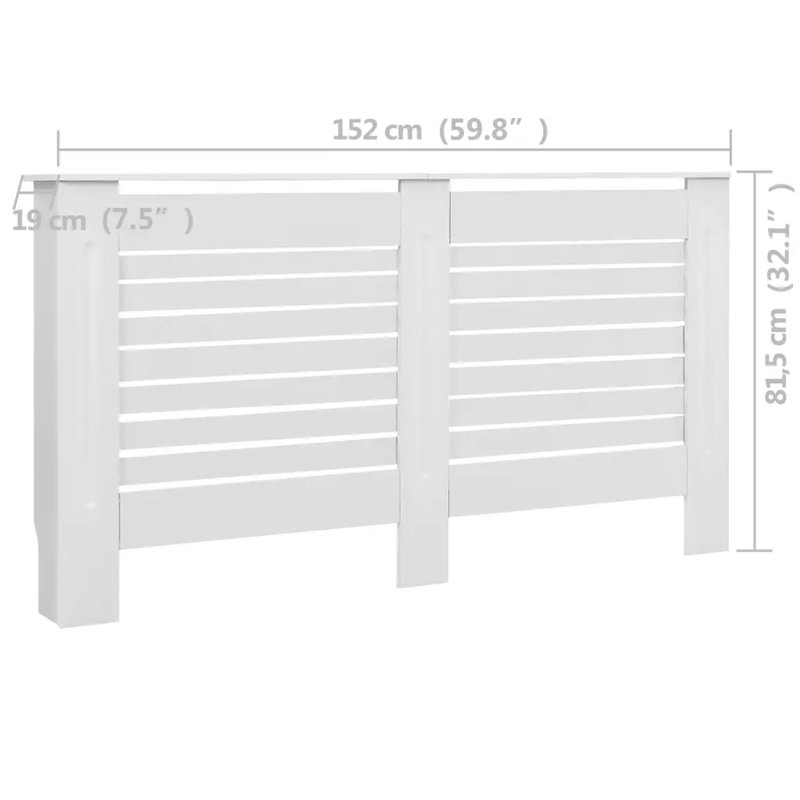Ryleigh Radiator Cover, 81.5cm H x 152cm W x 19cm D