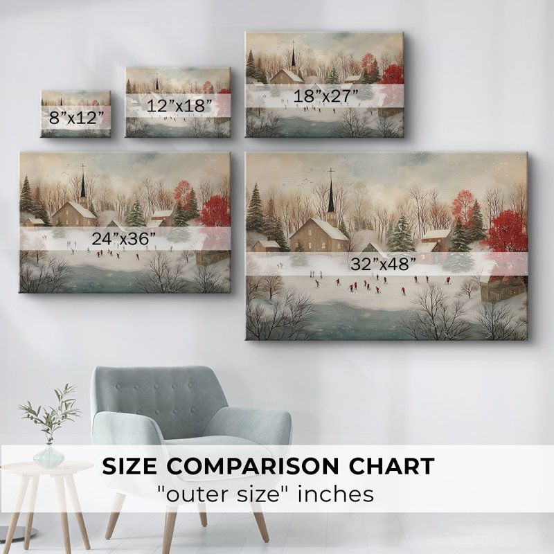Toile tendue avec châssis doré de qualité supérieure Serenade of Sleigh, H 12 po x l 18 po