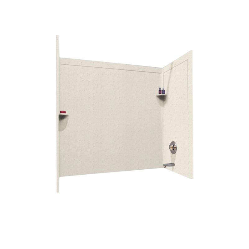 60'' W 32'' D 60'' H Alcove Solid Surface Wall, Tahiti Matrix