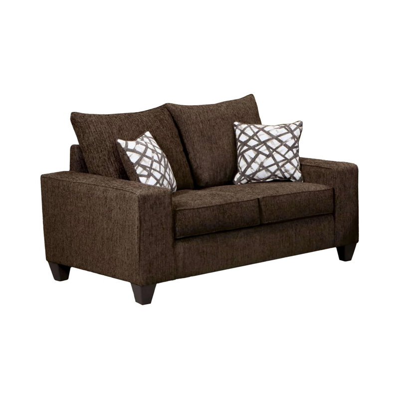 Causeuse l 61,4 po contemporaine, chocolat
