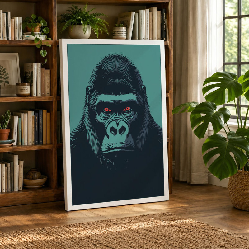 Gorilla's Gaze Modern - Wrapped Canvas, 30x20 - 76.2 x 50.8 cm, Terracotta Border