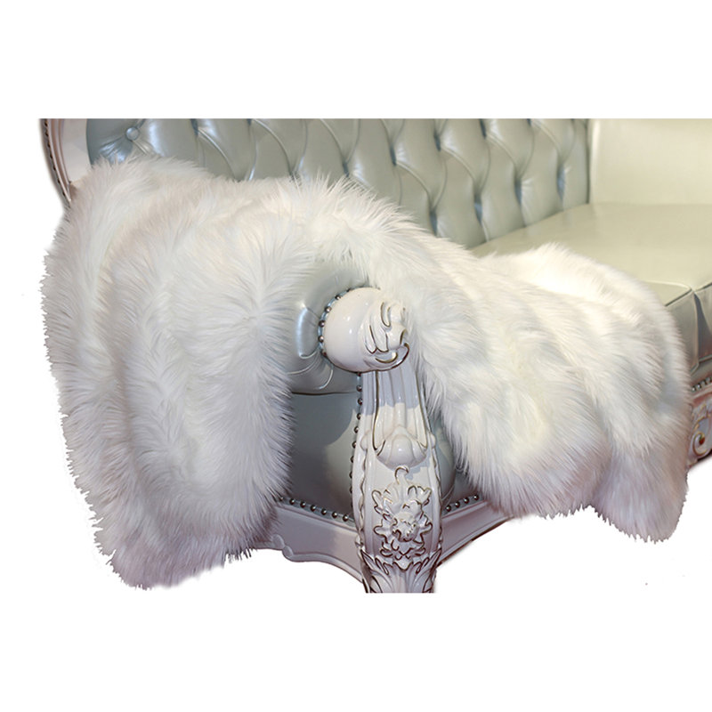 Jeté en fausse fourrure blanche "Luxury Decorative" (50 po x 60 po)