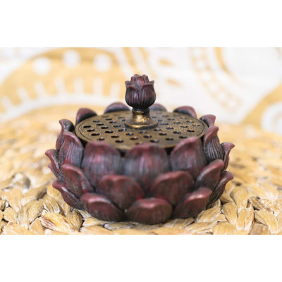 Méditation de Bouddha fleur de lotus fleur bâtons d'encens multiples porte-brûleur Figurine Padma Feng Shui Zen Vastu Symbole de la pureté Lumières Accent Renaissance