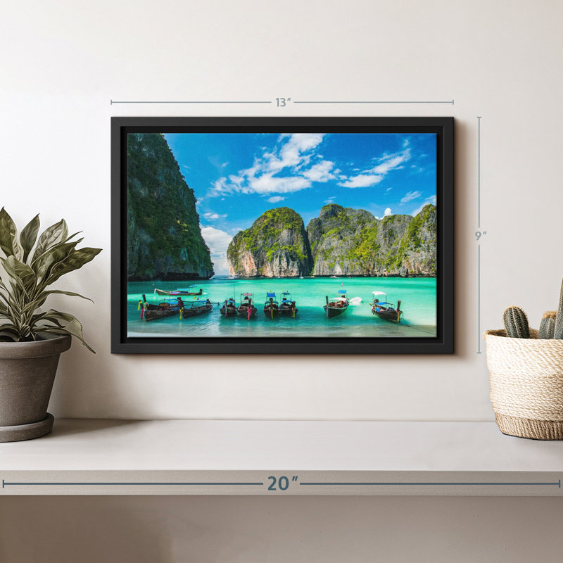 Plage "Maya Bay Ko Phi Phi Wall Art", H 9 po x l 13 po