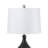 Stunning Glass Grey/Silver Timeless Table Lamp with Linen Shade (Set of 2)