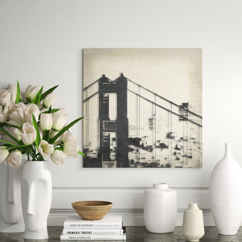 Old Golden Gate Bridge Print by Isabella Burton, 24" H x 24" W, Plexi