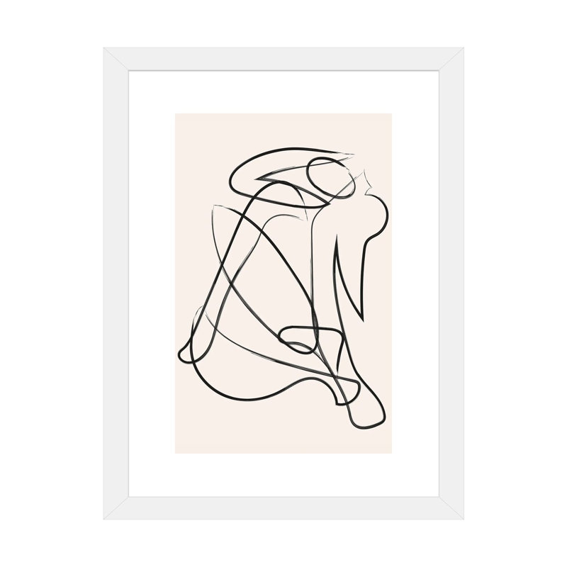 « Déconstruit silhouette Natural » par Mambo art studio-impression, H 24 po x l 16 po x P 1 po, Blanc, Papier encadré blanc