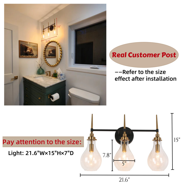 Hooman Dimmable Vanity Light Armed Sconce, 3