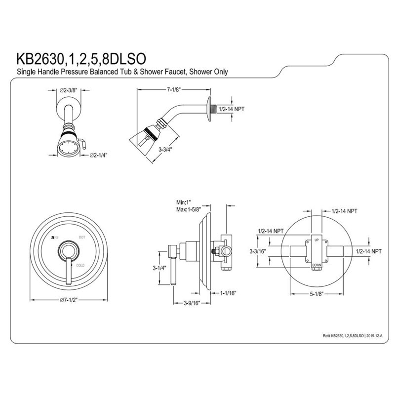 Concord Pressure Balanced Shower Only Faucet with Diverter