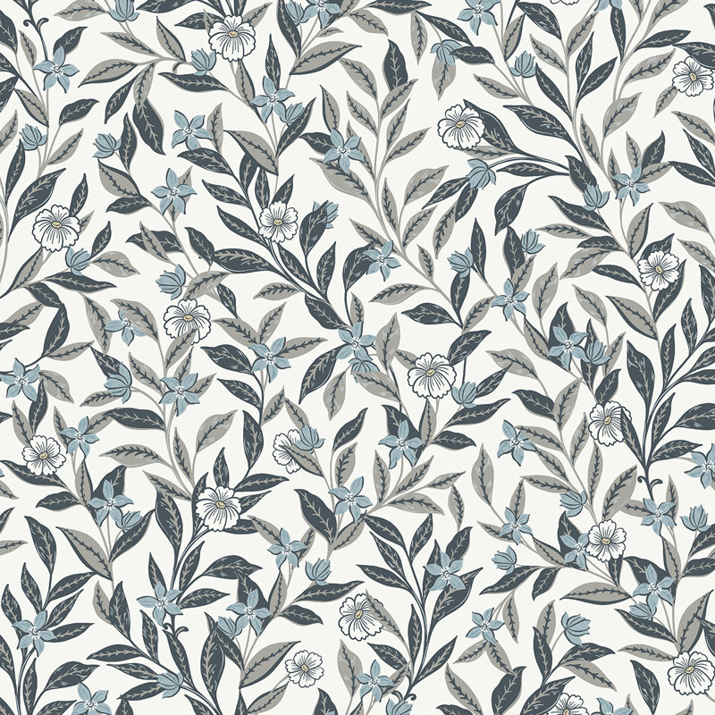Rouleau de fleurs Addilee, Gris / bleu
