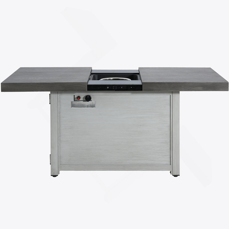 Table de foyer extensible rectangulaire en alliage d'aluminium, 50 000 BTU