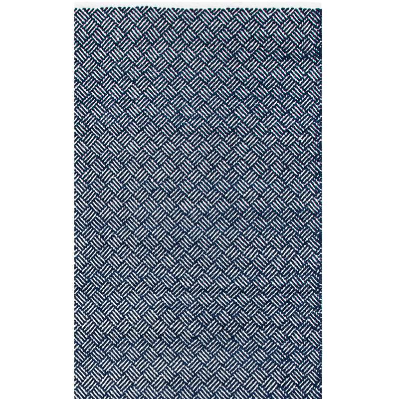 Tapis bleu marine en coton touffeté à la main Bryent, Rectangle 8 pi x 10 pi