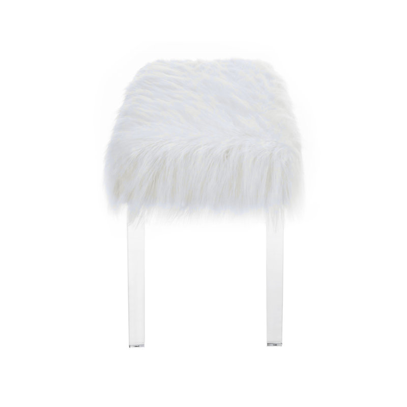 Banc en fausse fourrure avec pieds en acrylique