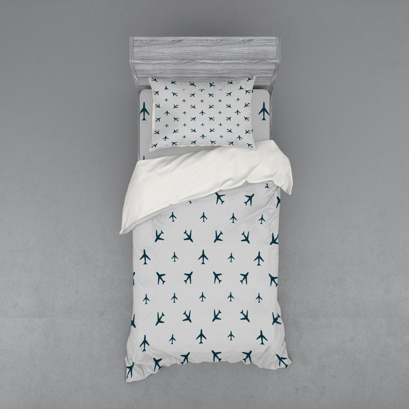 Modern & Contemporary Duvet Cover, Twin Duvet Cover + 2 Additional Pieces, Blue
