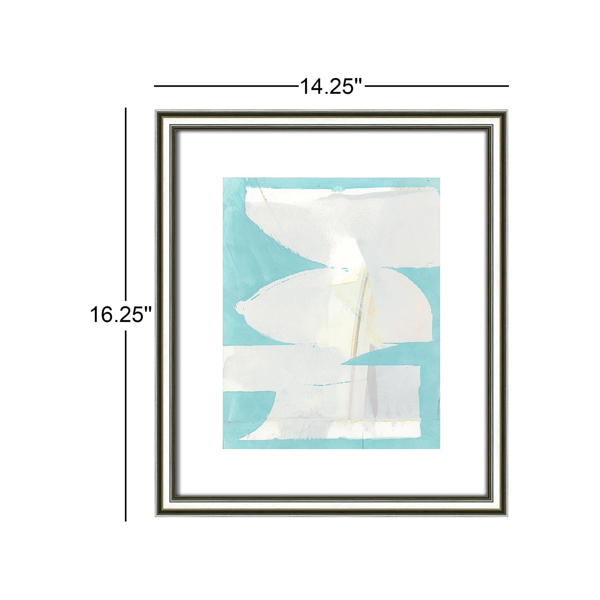 Carve I - Picture Frame Painting Print on Paper, 16.25" H x 14.25" W x 0.88" D, Silver Framed Paper