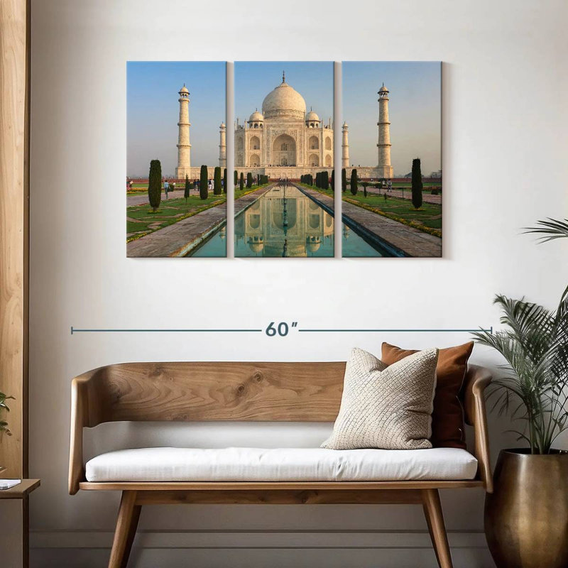 World Wonder Taj Mahal, H 28 po x l 45 po
