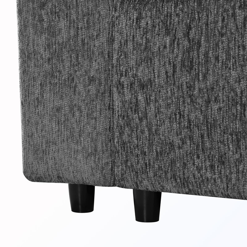 Ensemble de canapé rembourré 4 pièces avec fauteuils d'appoint, pouf amovible et coussins, Gris