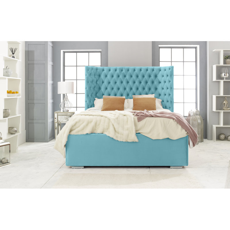 Ginnia Upholstered Bed, Single (3'), Teal