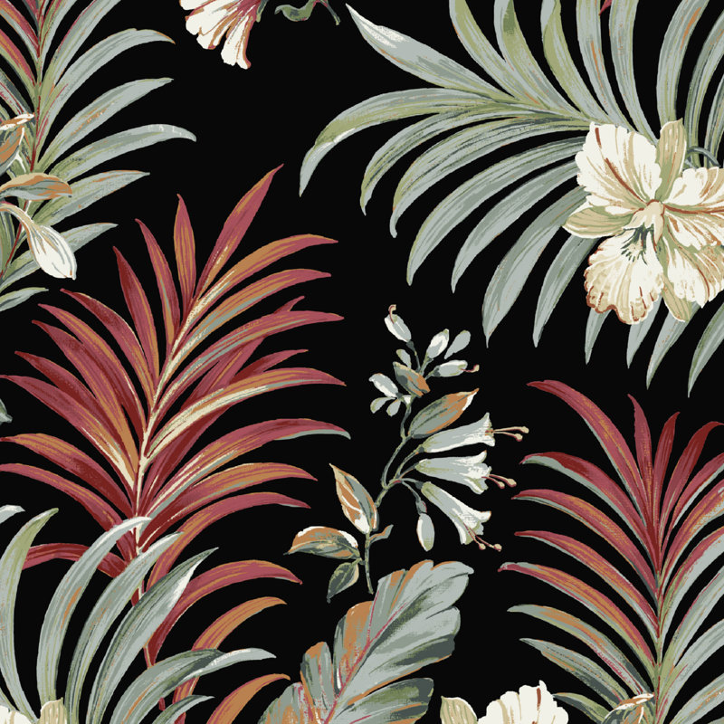 ARDEN Foam Outdoor Bench Cushion, 48 x 18, made with ProFoam, Simone Black Tropical