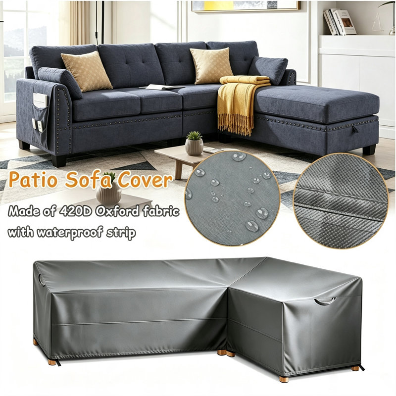 Housse imperméable pour canapé modulaire de patio, H 31 po x l 83 po x P 104 po