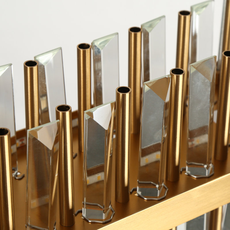 Luminaire suspendu linéaire en cristal à 1 lumière pour îlot de cuisine Josse