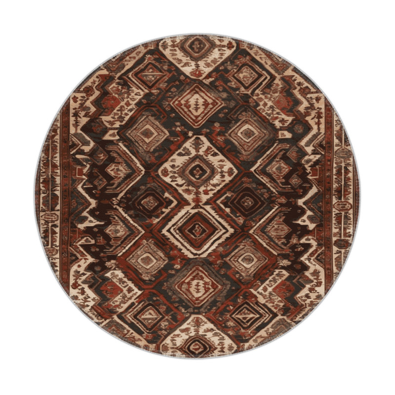 Persian Brown Indoor and Outdoor Area Rug, Rectangle 5' x 7'