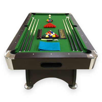 GREEN SEASON Pool Table 7FT with Green Felt, Automatic Ball Return & Full Billiard Accessories
