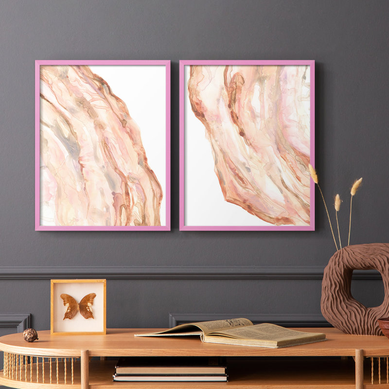 Rose Quartz I - impression encadrée de qualité supérieure - prête à être accrochée - aucun clou requis - aucun clou requis