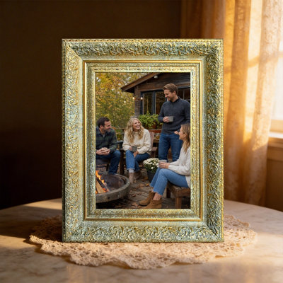 Antique Gold 1PC 11" x 14" Decorative Picture Frame with Horizontal or Vertical Display