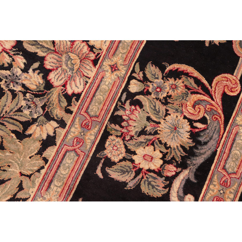 Hand-Knotted Black Wool Rectangular 8' x 10' Rug