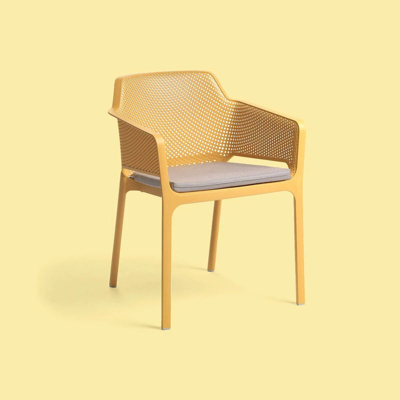 Net Outdoor Dining Armchair, Yellow