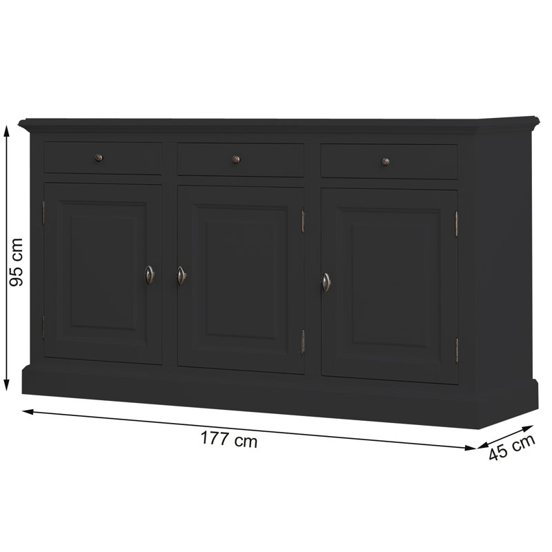 Blaxton 177cm Sideboard, Signal Black