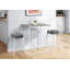 Tabouret de bar, hauteur de comptoir, ensemble de 2, cuisine, tissu gris, métal blanc, contemporain, moderne-636847919