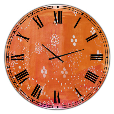 Indian Orange Composition - Oversized Mid-Century Wall Clock