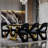 Luxury Modern Black Velvet Dining Room Chairs With Polished Gold Stainless Steel Legs Set Of 6