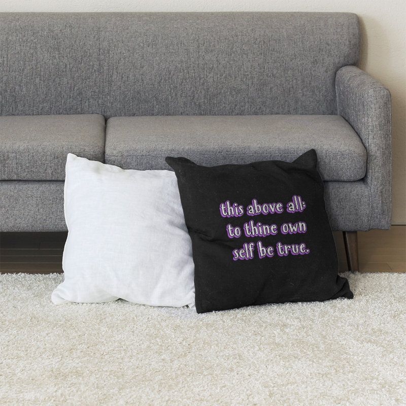 Coussin de sol d’inspiration Shakespeare, H 28 po x l 28 po, Mauve