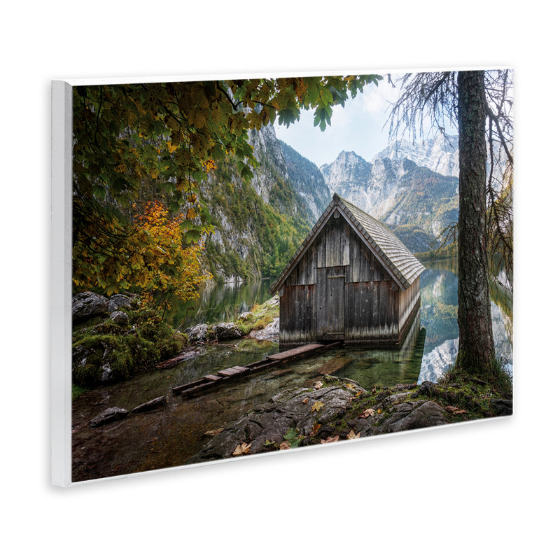 Art mural mystique «Cabin on Lake» par Masey St. Studios, H 13 po x l 19 po