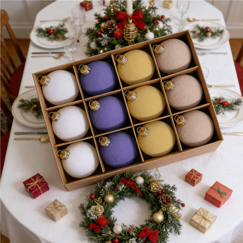 12 pièces de boules de Noël rustiques de 2,36 pouces avec des boules de Noël rustiques et des décorations d'arbre de Noël pour Noël