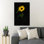 Un tournesol sur fond noir - 1 pièce, impression sur toile tendue