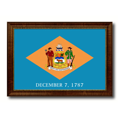 «Indiana State Flag», reproduction d'impression sur toile encadrée