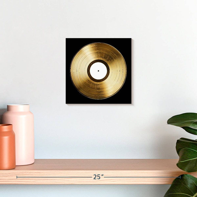 " Gold Vinyl Record ", 10" H x 10" W x 1.25" D
