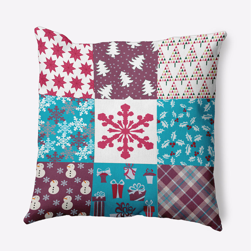 Patchwork Reversible Throw Pillow, 18" x 18", Square