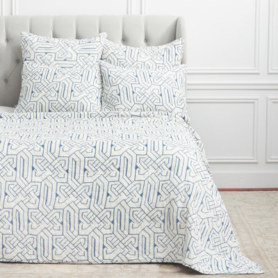Marlowe Grey Cotton Reversible Quilt Set